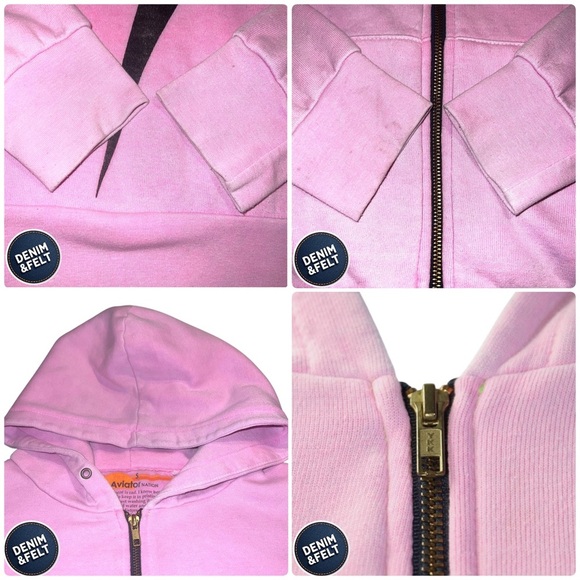 AVIATOR NATION Unisex Pink/Black BOLT FULL ZIP HOODIE/Sweatshirt | PRELOVED⚡️🖤 - Picture 10 of 16